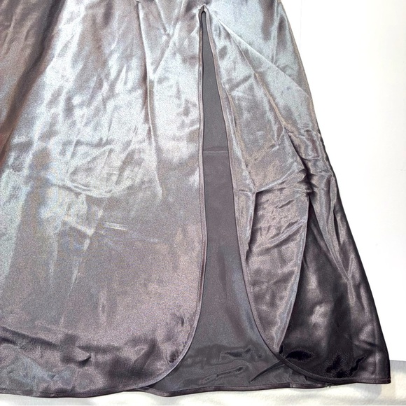 Vtg Victoria's Secret Gray Satin Lace Sequin Trim Long Nightgown Slip Dress L - Picture 5 of 10